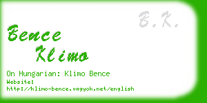 bence klimo business card